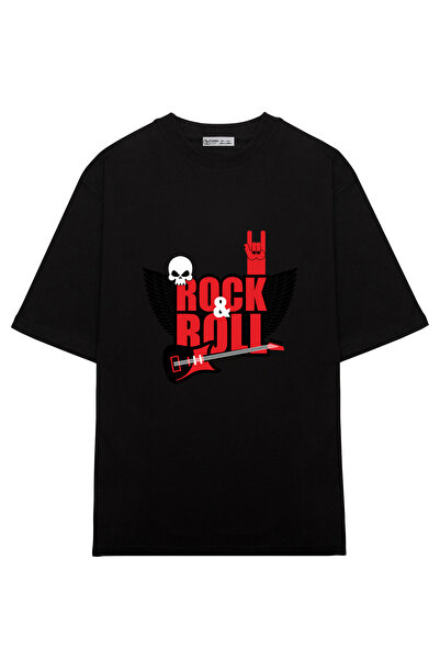 GreenMint للجنسين مقاس كبير روك اند رولجيتار كهربائي و سكولعشاق موسيقى الروك_...