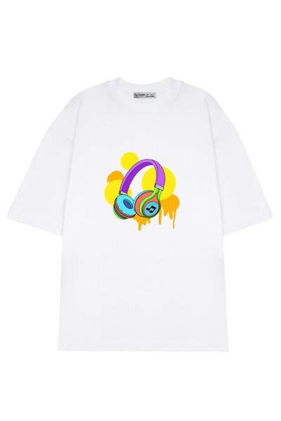 GreenMint سماعة رأس كبيرة الحجم للجنسين بتصميم رسومات الشعار المبتكرة Music_O...