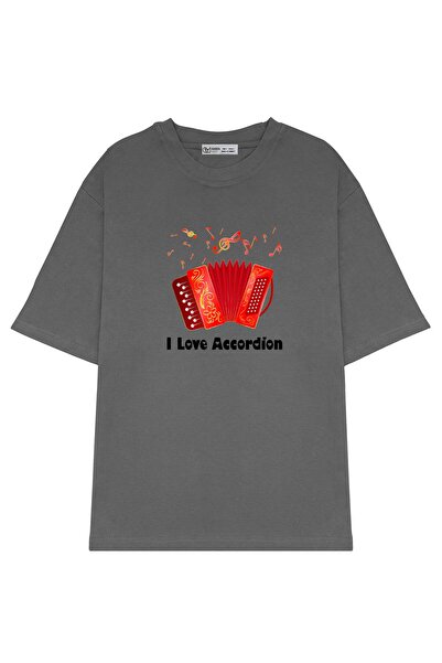 GreenMint للجنسين كبير الحجم أنا أحب أكورديون Music_OE1269