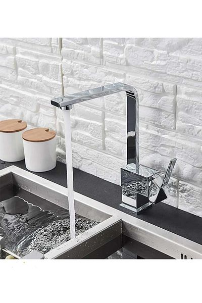 MOONSHOP Kiev Mix Swan Square Kitchen Sink Sink Faucet