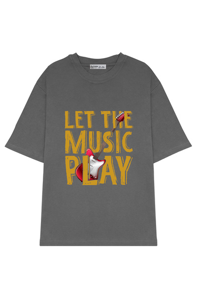 GreenMint مقاس كبير للجنسين Let The Music Play Musical Instrument Guitar_OE1314