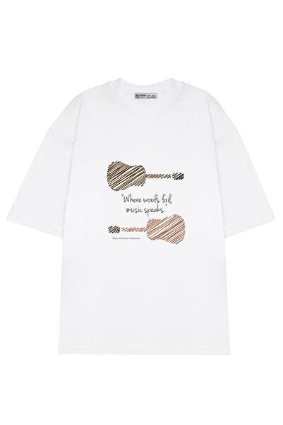 GreenMint جيتار كبير الحجم للجنسين مع اقتباس مشهور.حيث يكسر الكلمات، خطابات ا...