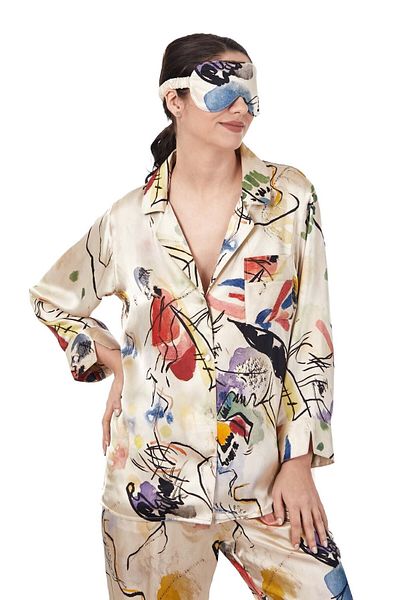 Nomads Felt Silk Shirt Trousers-Pajamas Set| Kandinsky Composition| Nomads Felt