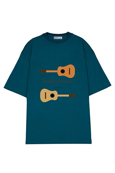 GreenMint للجنسين كبير الحجم الحقيقة الوحيدة هي الموسيقىالقيثارات مع اقتباس م...