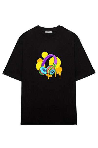 GreenMint سماعة رأس كبيرة الحجم للجنسين بتصميم رسومات الشعار المبتكرة Music_O...