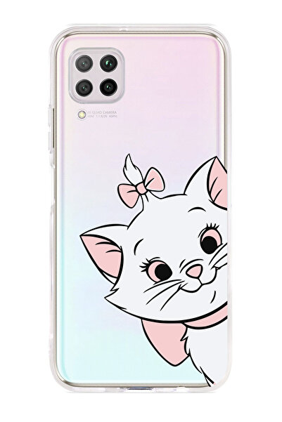 Magic Ring Huawei P40 Lite Uyumlu Marie Kedicik Desenli Şeffaf Telefon Kılıfı