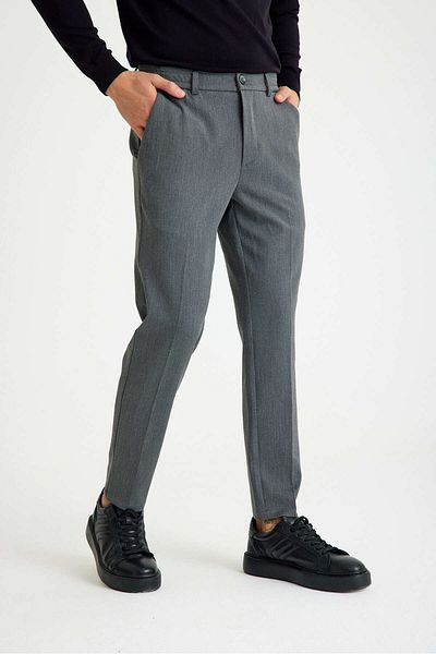 Just Like You Men's - Dark Grey, Elastic Waist Side Pocket Trousers