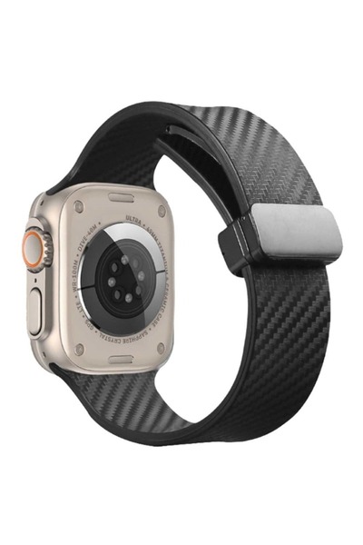 Alstrap Apple Watch Seri 6 7 8 9 10 Se Ultra Uyumlu 44mm 45mm 46mm 49mm Karbo...