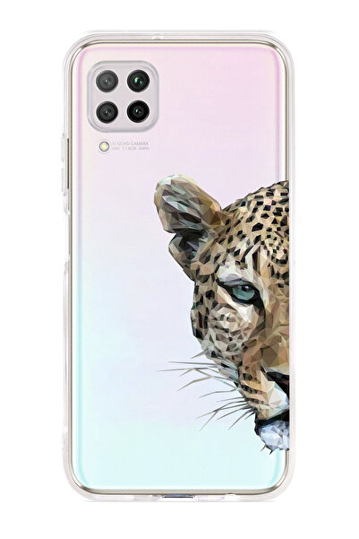 Magic Ring Huawei P40 Lite Uyumlu Kaplan Desenli Şeffaf Telefon Kılıfı