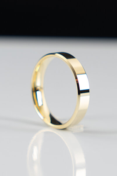 Genel Markalar 4mm Gümüş Kesme Alyans , Nişan Yüzüğü , Klasik Alyans , 925 Ayar Gümüş Alyans