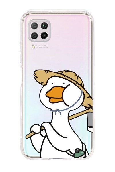 Magic Ring Huawei P40 Lite Compatible Duck Pattern Transparent Phone Case
