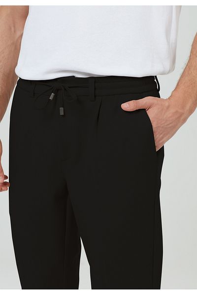 Just Like You Men's Jogger Pants - Black, Regular Fit, Elastic Waist