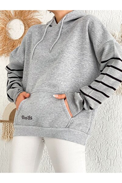 Noa Noa Світшот з трьома нитками та смугастими рукавами