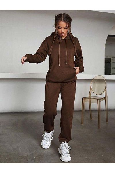 Monacube 3 Thread Raster Winter Thick Hooded Unisex Sweatshirt and Sweatpants