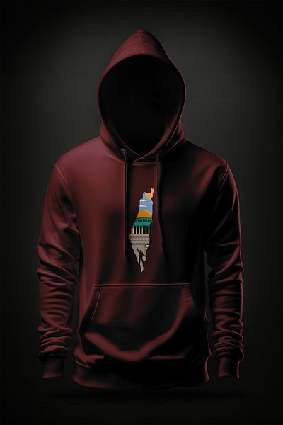 dimensions 3-thread hooded hoodie-free palestine-palestinian map