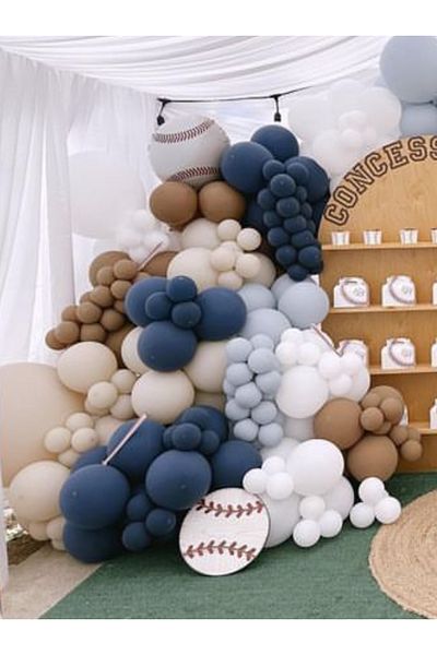 Çemrek Süs Parti Night blue caramel coffee white balloon chain set 100 pcs