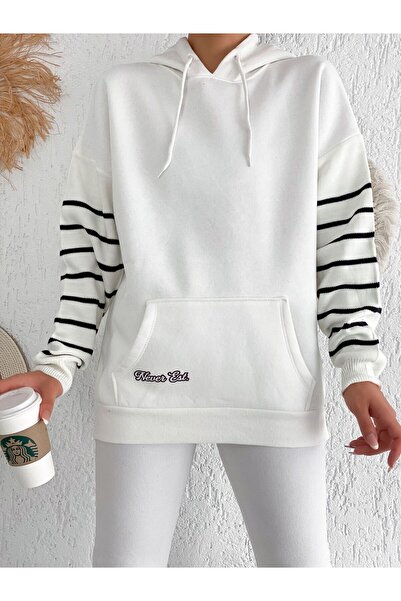 Noa Noa Світшот з трьома нитками та смугастими рукавами