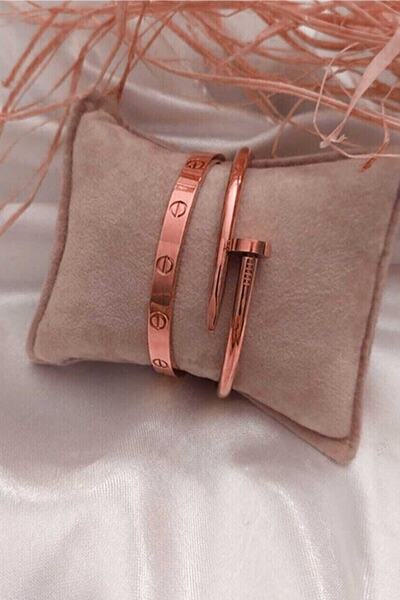 dergavud Çivi Ve Cartier Çelik Bileklik Set