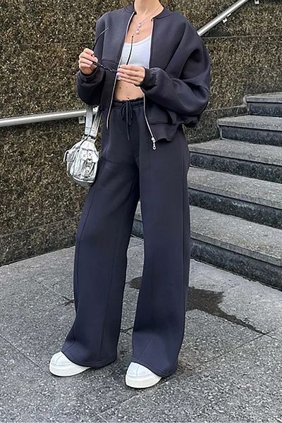 Neşeli Butik women's winter bottom top tracksuit set NB0022 - Anthracite