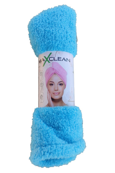 MaxClean Луксозна кърпа за сушене на коса Welsoft (АБСОРБИРА 10 ПЪТИ ПОВЕЧЕ ВОДА) Синя