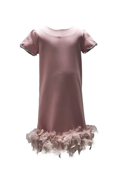 Mashotrend Etek Ucu Tüylü Abiye - Kız Çocuk Elbise - Kız Abiye - Çocuk Abiye