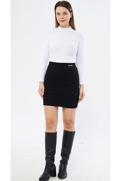 DryMod Fustă mini tricotaj cu talie înaltă - Design imprimat