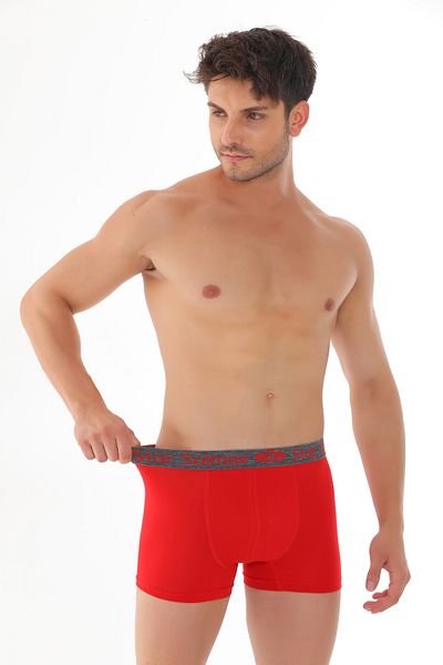 starsolmaz Ανδρικά 10 Πακέτα Cotton Lycra Μαύρο Κόκκινο Navy Blue Saks Blue Grey Boxer