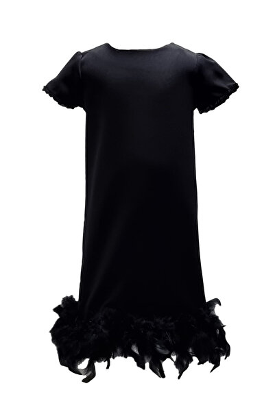 Mashotrend Etek Ucu Tüylü Abiye - Kız Çocuk Elbise - Kız Abiye - Çocuk Abiye