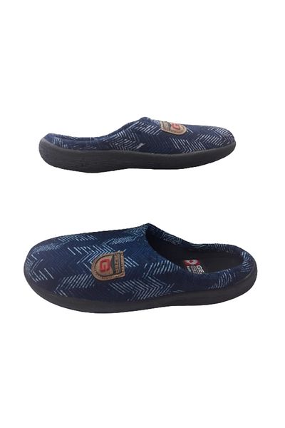 GEZER Παντόφλες εσωτερικού χώρου Unisex Navy Blue με μοτίβο