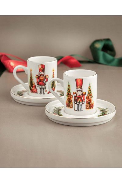 Bursa Porselen Dekor Nutcrackers gold coffee cup set for 2 people