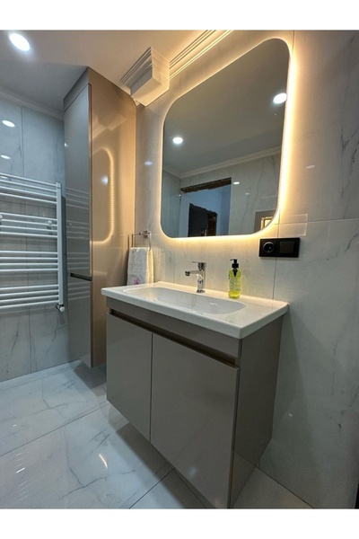 MKS Design 60x80 Ledli Banyo Aynası / Banyo Dekoru / Işıklı Dekor Ayna