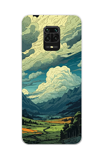 Magic Ring Redmi Note 9 Pro/Note 9S Uyumlu Doğa ve Bulut Desenli Şeffaf Telef...