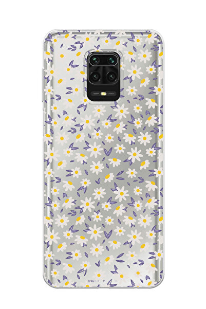 Magic Ring Redmi Note 9 Pro/Note 9S Uyumlu Papatya Desenli Şeffaf Telefon Kılıfı