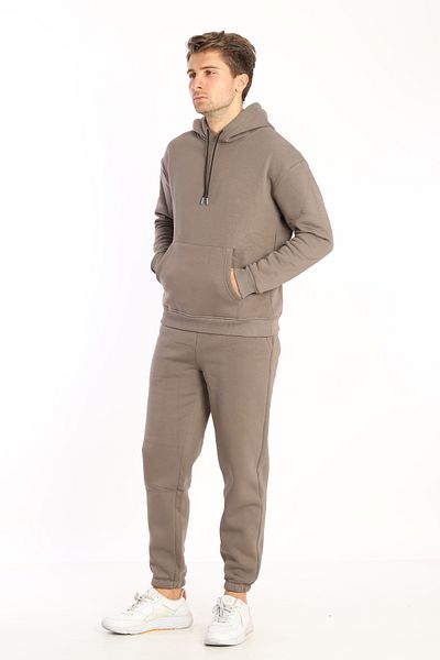 NEED LİFE Men's Mink Winter Cotton Hooded Kangaroo Pocket Comfortable Fit Tracksuit Set