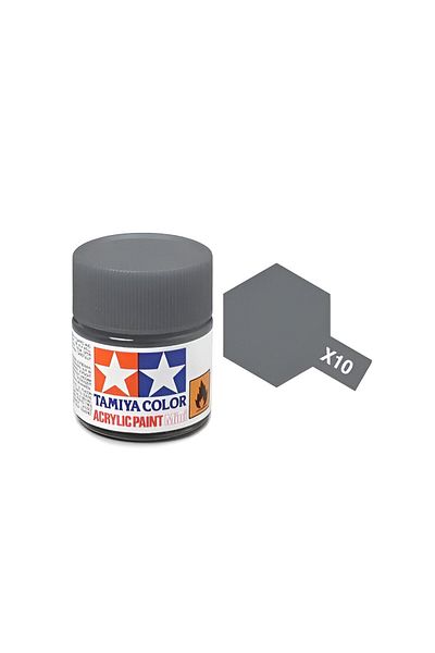 TAMIYA X-10 Gun Metal Glossy Acrylic Paint (10 Ml. ), Hobby Painting Material