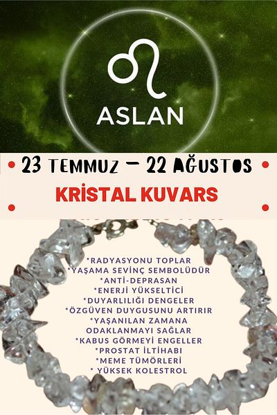 Doğal Taş Dünyası Certified Zodiac Stone Lion Zodiac Crystal Quartz Stone Bracelet