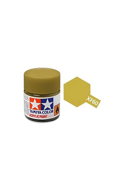 TAMIYA Xf-60 Dark Yellow Matte Acrylic Paint (10 Ml. ), Hobby Painting Material
