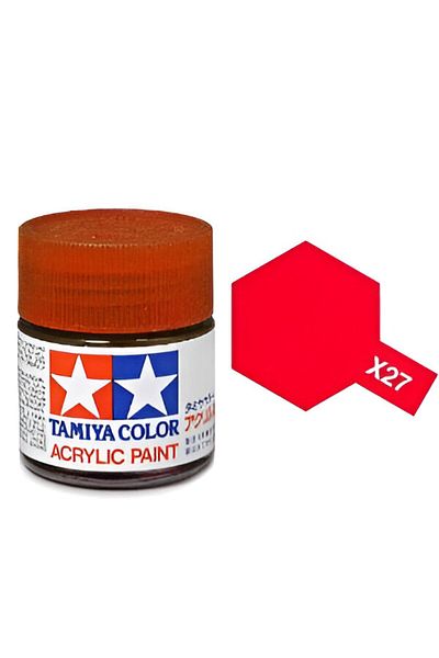 TAMIYA X-27 Clear Red Glossy Acrylic Paint (10 Ml. ), Hobby Painting Material