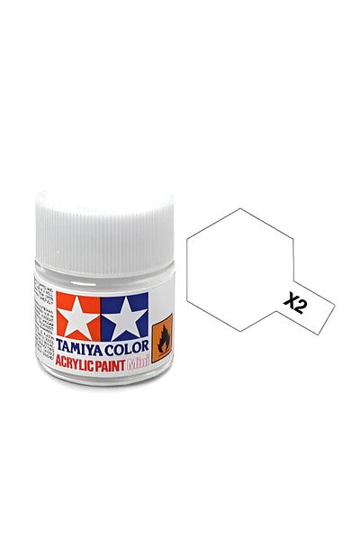 TAMIYA X-2 White Glossy Acrylic Paint (10 Ml. ), Hobby Painting Material
