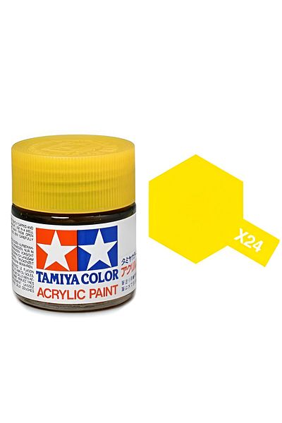 TAMIYA X-24 Clear Yellow Glossy Acrylic Paint (10 Ml. ), Hobby Painting Material