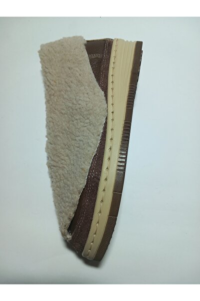 KAPAR Ръчно изработени пантофки с подплатени токове от естествена кожа в цвят кафе, ботуши