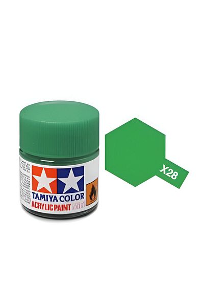 TAMIYA X-28 Park Green Glossy Acrylic Paint (10 Ml. ), Hobby Painting Material