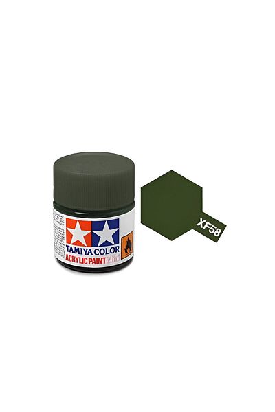 TAMIYA Xf-58 Olive Green Matte Acrylic Paint (10 Ml. ), Hobby Painting Material