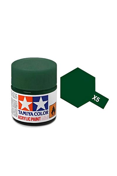 TAMIYA X-5 Green Glossy Acrylic Paint (10 Ml. ), Hobby Painting Material