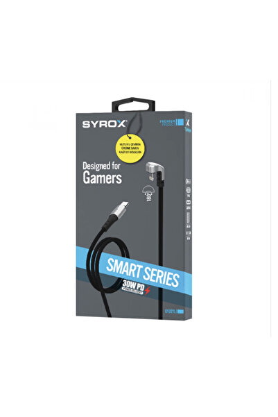 Syrox C132TL Örgülü 30W PD Iphone Hızlı Şarj Kablo