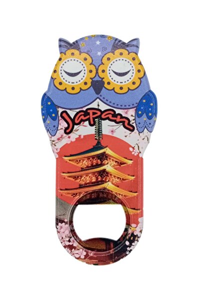 Dünyadan Hediyeler Japonya Temalı Baykuş Magnet Kapak Açacak