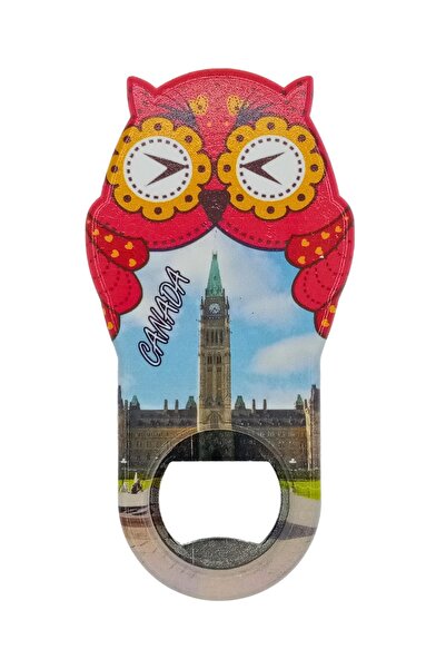 Canada Themed Owl Magnet to Uncover