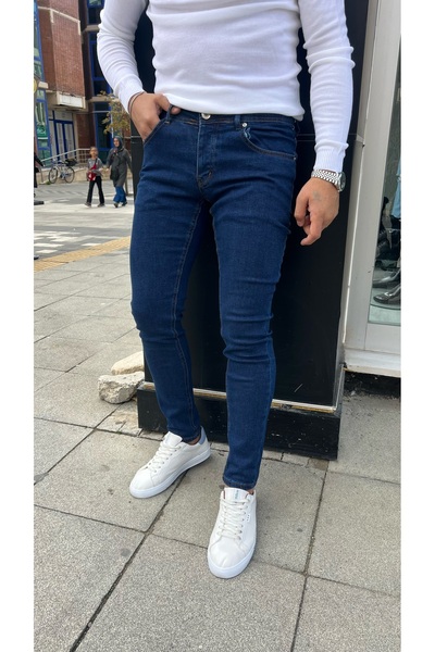 Ser Joven Férfi sötétkék Skinny Fit Lycra Jean nadrág