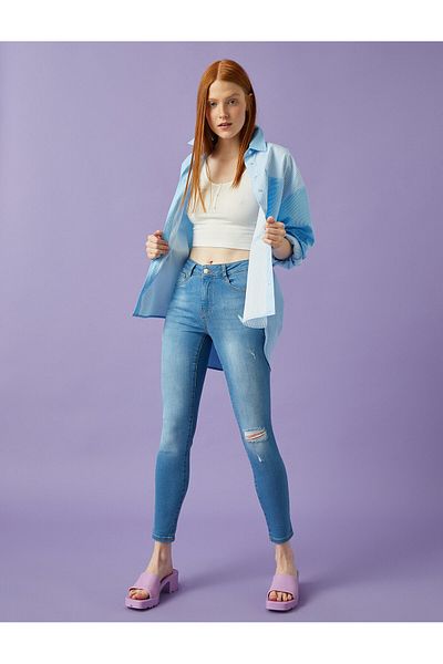Koton Jean Skinny Fit - Pantaloni skinny cu talie normală