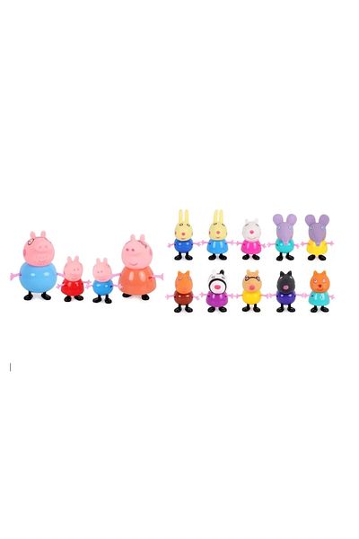 Kumik Peppa Pig 10+4 Figure Peppa, George Family And Friends